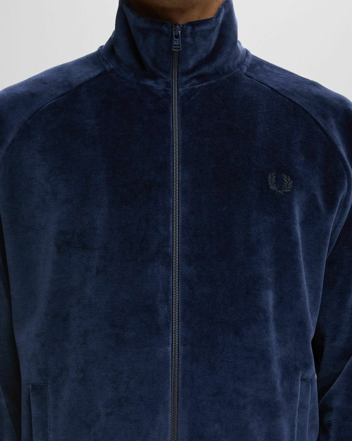 口コミ・レビューで人気商品を探そう Fred Perry Fred Men Blue JACKET TRACK VELOUR Perry ジャケット・アウター