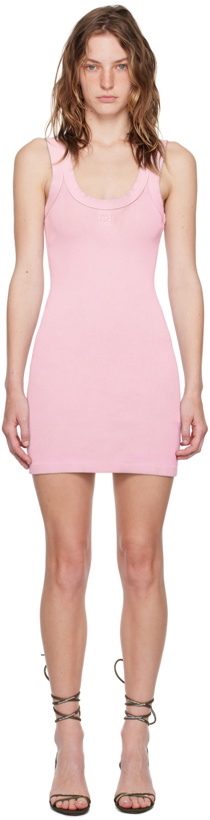 Photo: alexanderwang.t Pink Scoop Neck Minidress