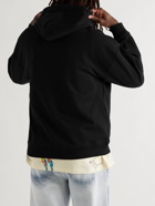 Loewe - Leather-Trimmed Cotton-Jersey Hoodie - Black