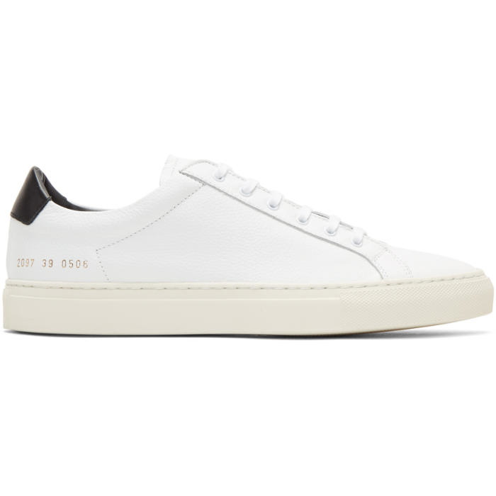 Photo: Common Projects White and Black Achilles Retro Low Sneakers