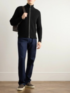 TOM FORD - Slim-Fit Ribbed Wool and Cashmere-Blend Zip-Up Cardigan - Black