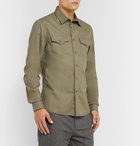 Brunello Cucinelli - Cotton Western Shirt - Army green