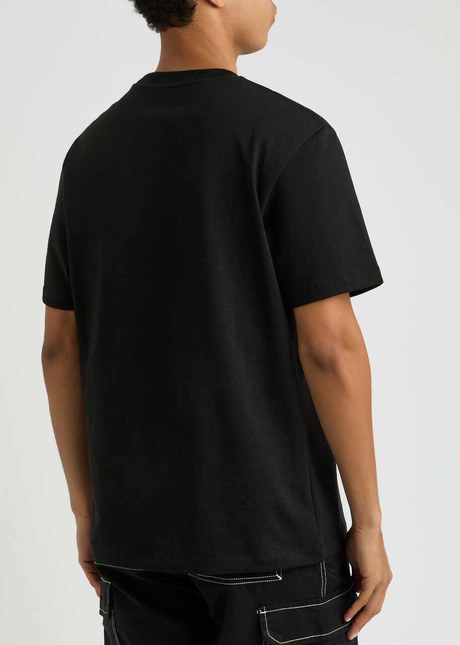 True Religion Warped Logo-embroidered Cotton T-shirt Black