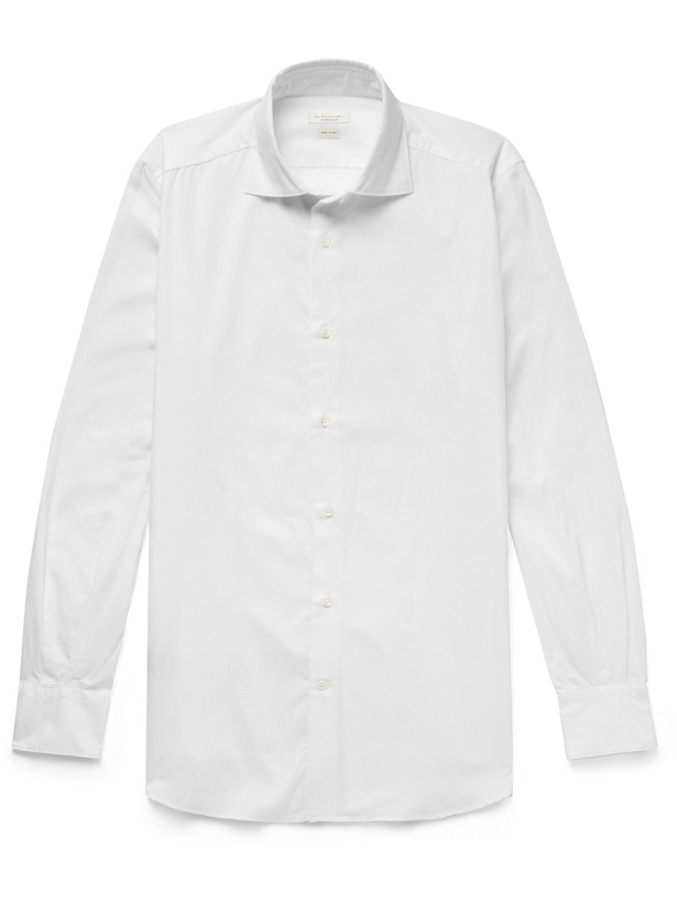 Photo: Incotex - Slim-Fit Striped Cotton-Poplin Shirt - White