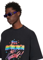 Balenciaga Purple Rectangular Sunglasses