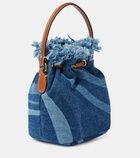 Pucci Small leather-trimmed denim bucket bag