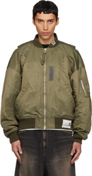 Maison MIHARA YASUHIRO Khaki Vest Combined Flight Bomber Jacket