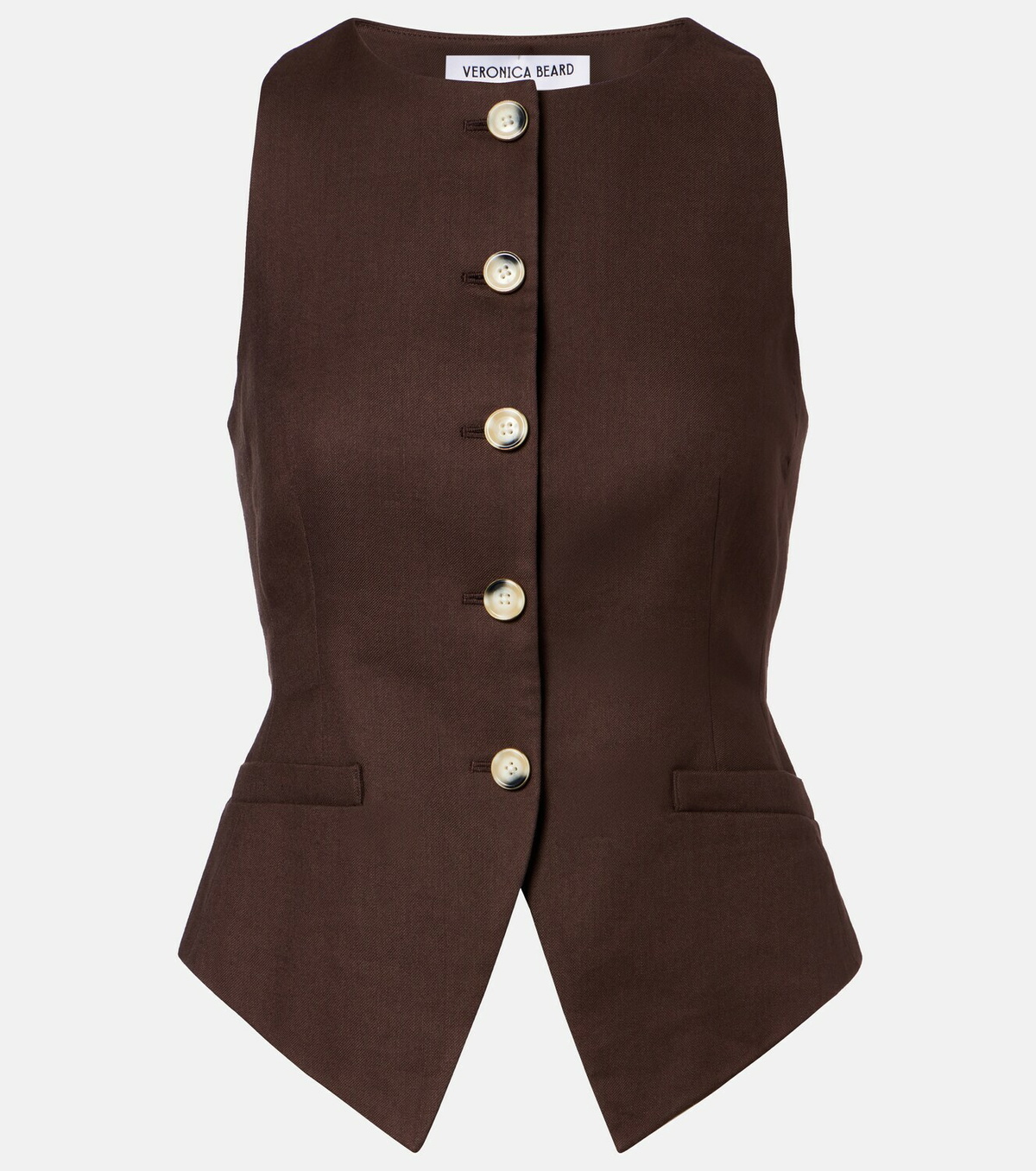 Veronica Beard Hartwell linen-blend twill vest