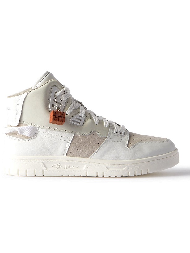 Photo: Acne Studios - Buxeda Suede-Trimmed Leather High-Top Sneakers - White