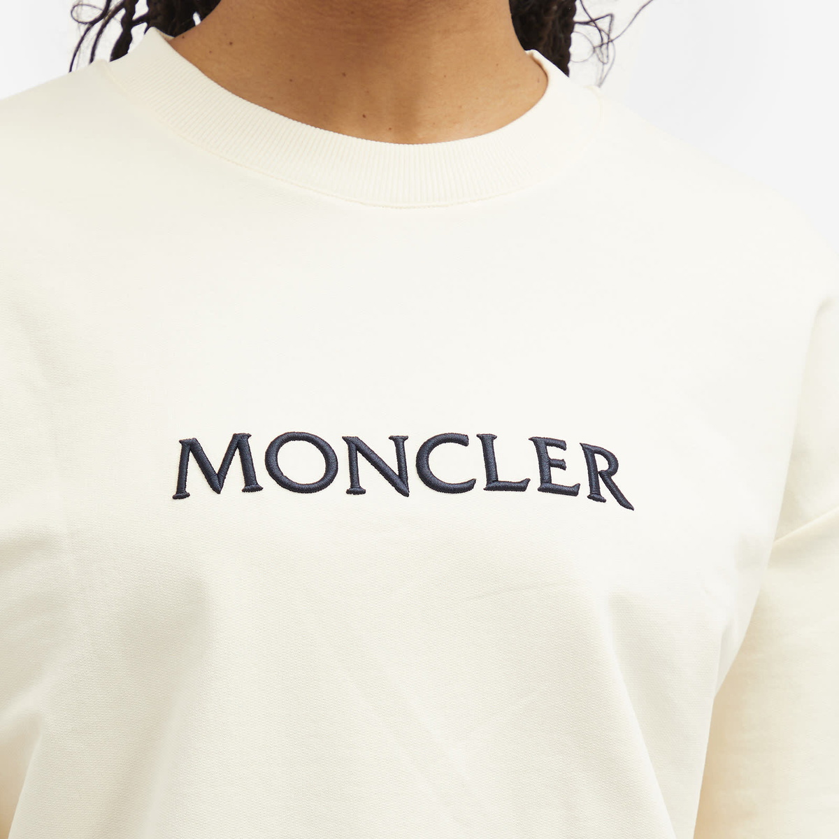 Moncler Women's Logo Sweatshirt in Off White Moncler