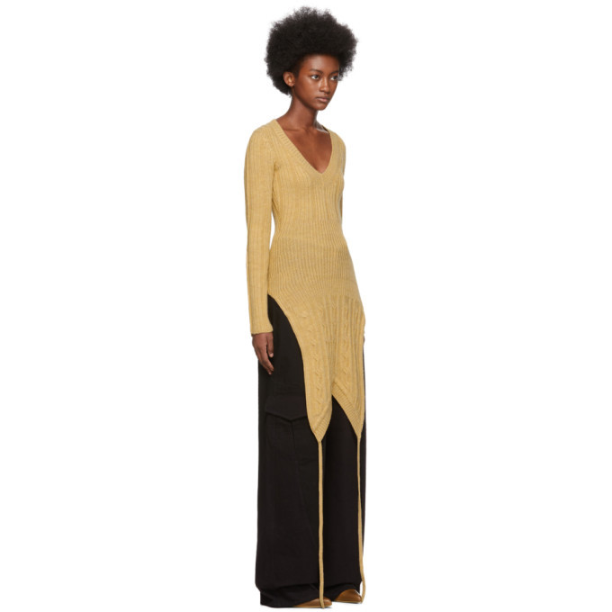 Jacquemus Yellow La Double Maille V-Neck Sweater Jacquemus