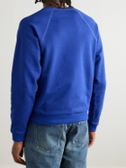 CELINE - Slim-Fit Logo-Print Cotton-Jersey Sweatshirt - Blue