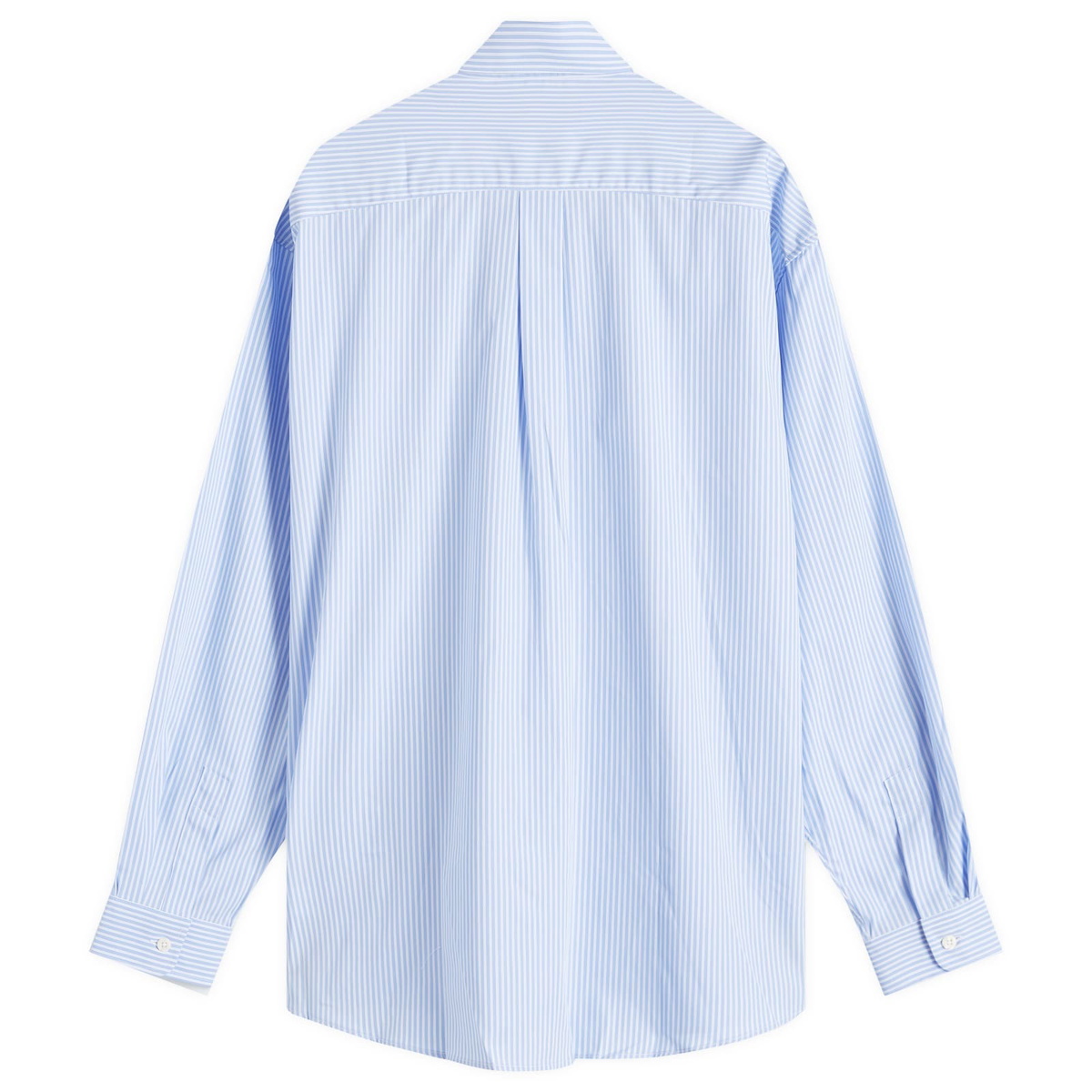 Sporty & Rich Hotel du Cap Cursive Oversized Shirt in Blue/White Thin Stripe White