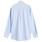 Sporty & Rich Hotel du Cap Cursive Oversized Shirt in Blue/White Thin Stripe White