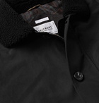 Freemans Sporting Club - Shearling-Trimmed Waxed-Cotton Jacket - Black