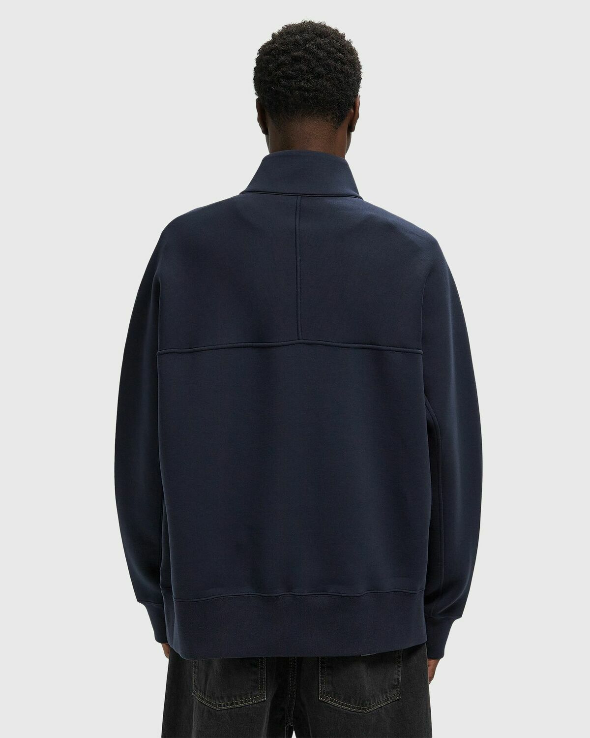 Calvin Klein Jeans LS COTTON SPACER STRIPE RIB QTR Blue Mens Half-Zip