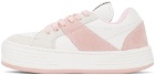 Palm Angels White & Pink Snow Low Sneakers