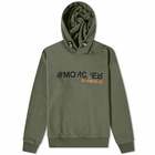 Moncler Grenoble Men's Hashtag Logo Popover Hoody in Green