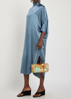 Acne Studios Cowl-back Draped Stretch-satin Midi Dress Blue