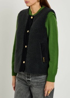 Barbour Dulsie Corduroy-trim Fleece Gilet Black
