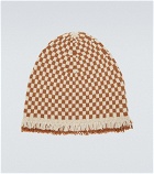 Bode - Fringe-trimmed checked wool beanie
