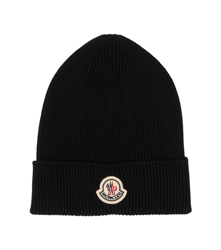 Photo: Moncler Ribbed-knit virgin wool beanie