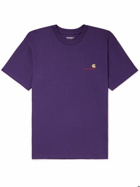 Carhartt WIP - American Script Logo-Embroidered Organic Cotton-Jersey T-Shirt - Purple