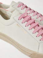 SAINT LAURENT - Andy Leather-Trimmed Logo-Print Canvas Sneakers - White