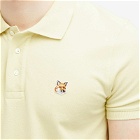 Maison Kitsuné Men's Fox Head Patch Regular Polo Shirt in Chalk Yellow