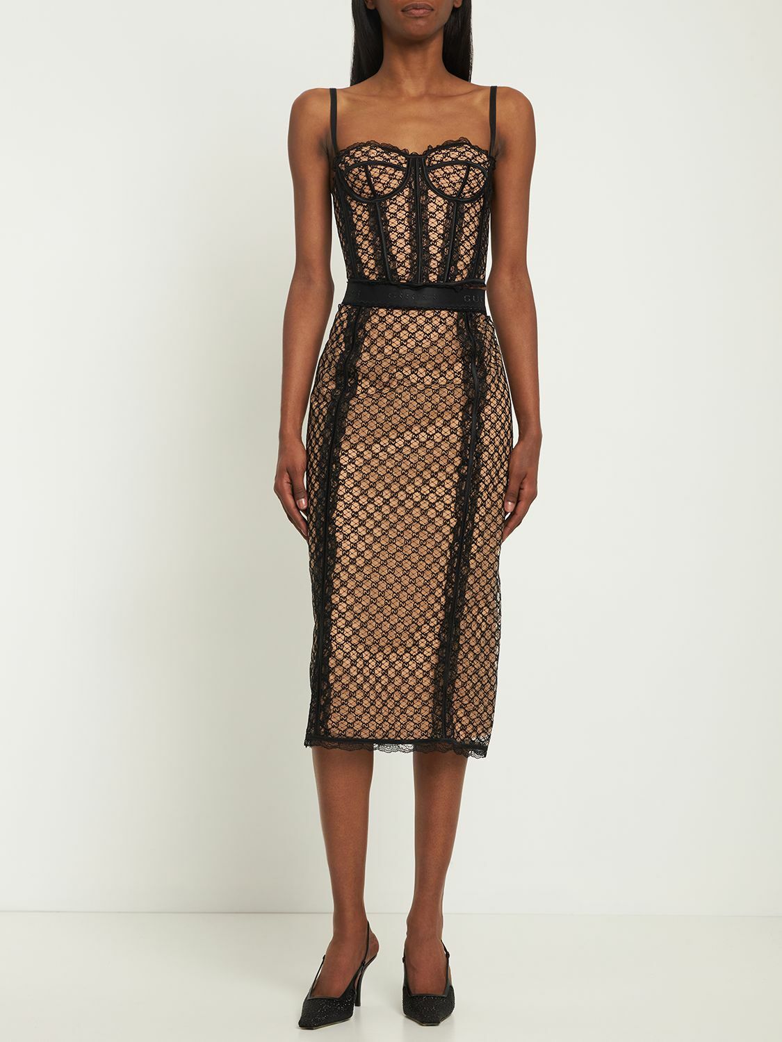 GUCCI - Net Logo Crop Top