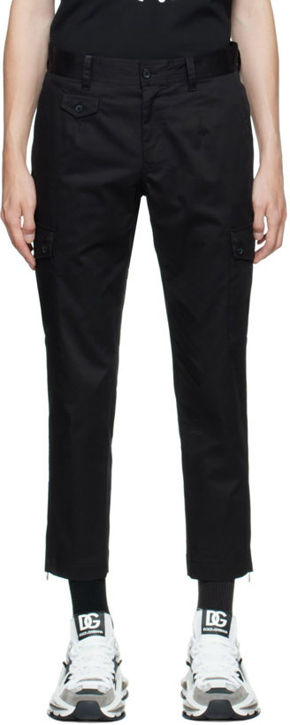 Photo: Dolce & Gabbana Black Cotton Cargo Pants