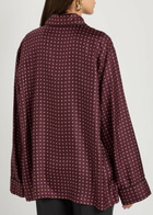 Saint Laurent Patterned Silk Shirt Bordeaux