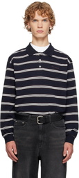 Dunst Navy Stripe Collared Polo