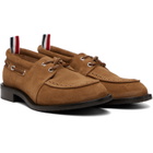 Thom Browne Brown Calf Suede Boat Shoes