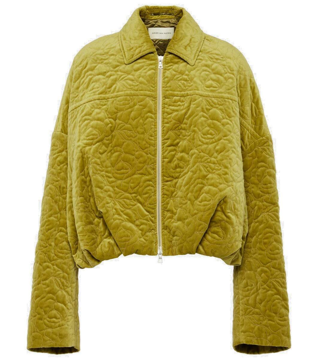Dries Van Noten Green Quilted Bomber Jacket Dries Van Noten