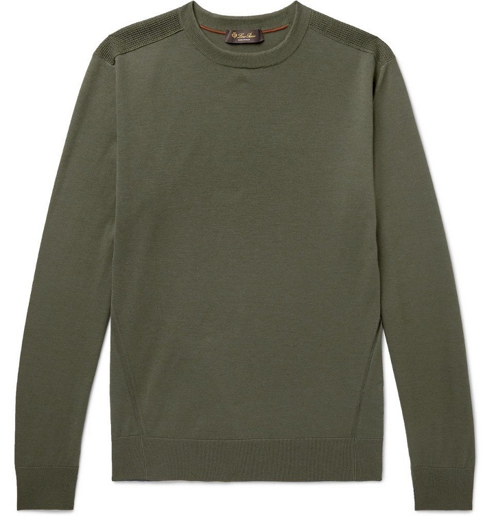 Photo: Loro Piana - Slim-Fit Cotton and Silk-Blend Sweater - Green
