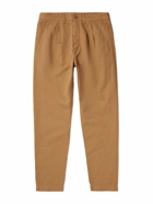 Mr P. - Straight-Leg Pleated Garment-Dyed Cotton and Linen-Blend Twill Trousers - Brown