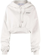 OFF-WHITE - Cropped Cotton Hoodie