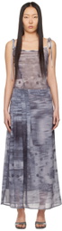 ELLISS Gray Pleated Maxi Dress