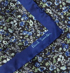 Paul Smith - Floral-Print Silk-Twill Pocket Square - Blue