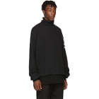 D.Gnak by Kang.D Black Sleeve Embroidery Turtleneck
