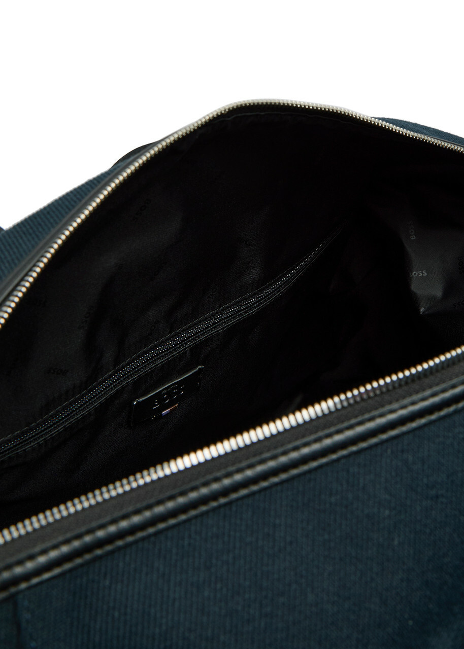 Boss Dakkar Leather-trim Canvas Holdall bag - Navy - One Size