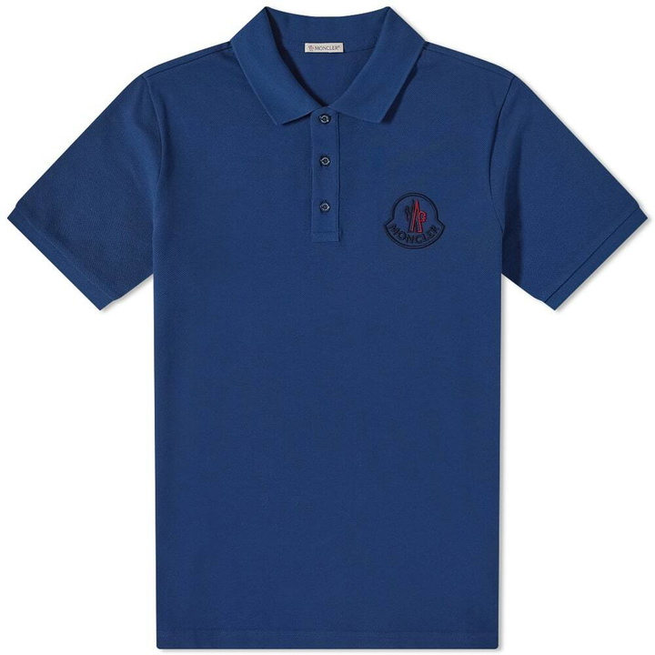 Photo: Moncler Men's Macro Logo Polo Shirt in Navy