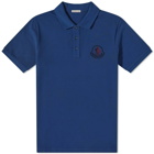 Moncler Men's Macro Logo Polo Shirt in Navy