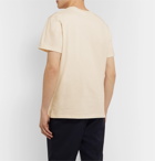 AMI - Logo-Embroidered Cotton-Jersey T-Shirt - Neutrals