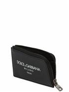 DOLCE & GABBANA - Leather Logo Zip Around Card Holder