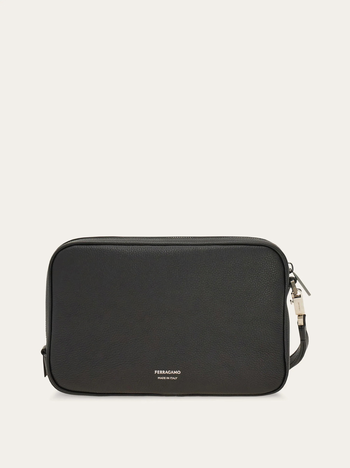 Ferragamo Mens Gancini pouch in Black