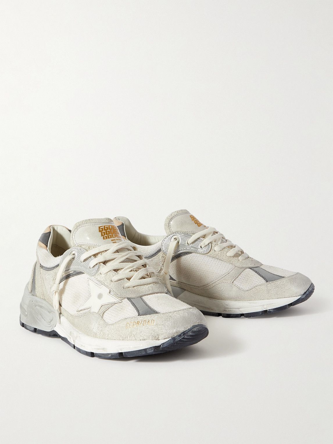 Golden Goose - Dad-Star Distressed Leather-Trimmed Suede and