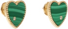 Yvonne Léon Gold & Green Cœur Earrings