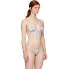 Fleur du Mal Grey Lily Lace Long Lined Triangle Bra